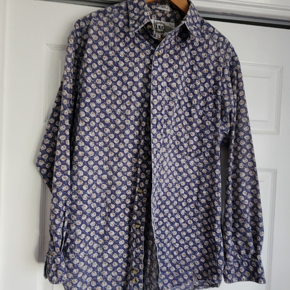 INC International Concepts Men's Geometric Blue Shirt - Picture 1 of 4